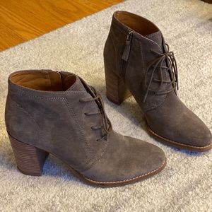 Franco Sarto lace up suede booties